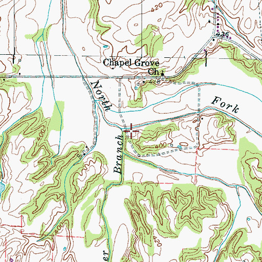 Topographic Map of Oliver Branch, TN
