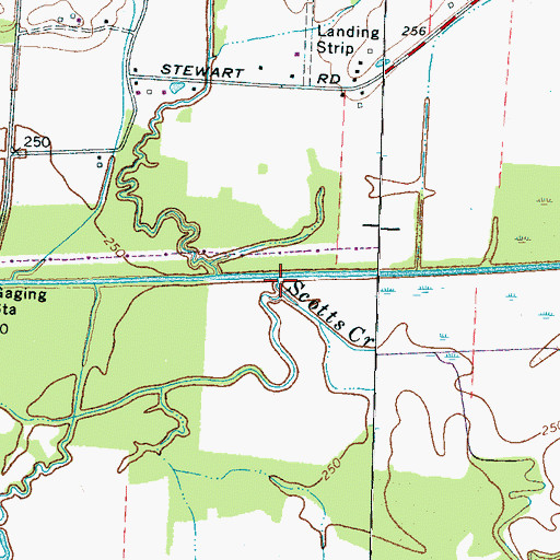 Topographic Map of Oliver Creek, TN