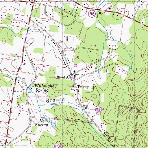 Topographic Map of Olivet Church, TN