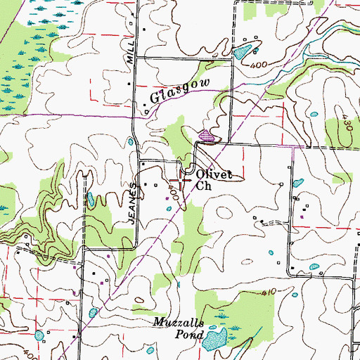 Topographic Map of Olivet Church, TN