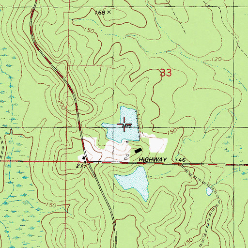Topographic Map of Red Nichols Number 2 Lake, AL