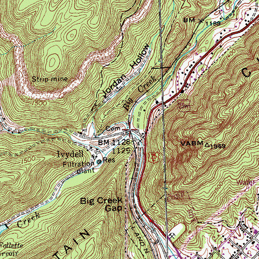 Topographic Map of Ollis Creek, TN