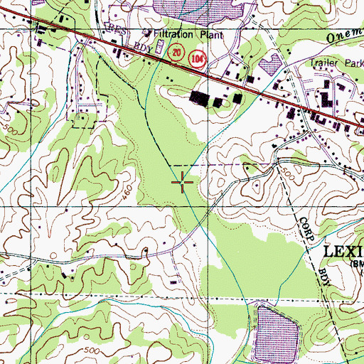 Topographic Map of Onemile Branch, TN