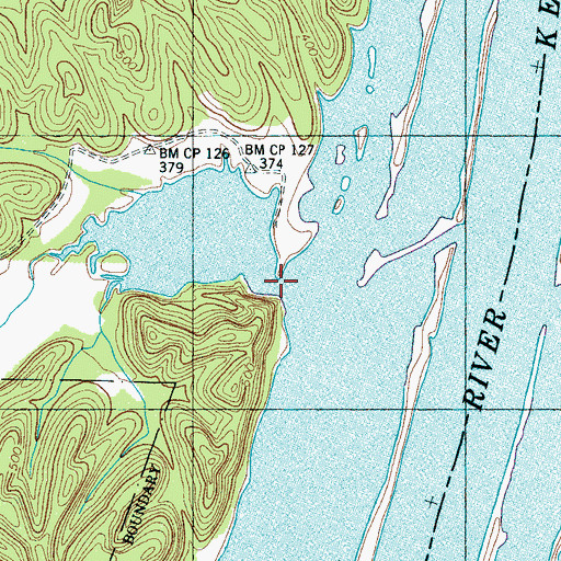 Topographic Map of Opossum Creek, TN
