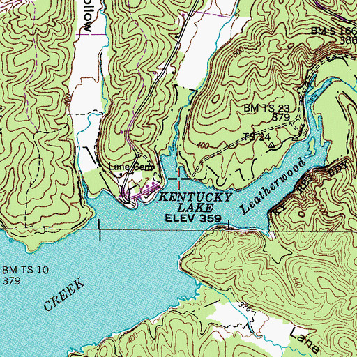 Topographic Map of Opossum Hollow, TN