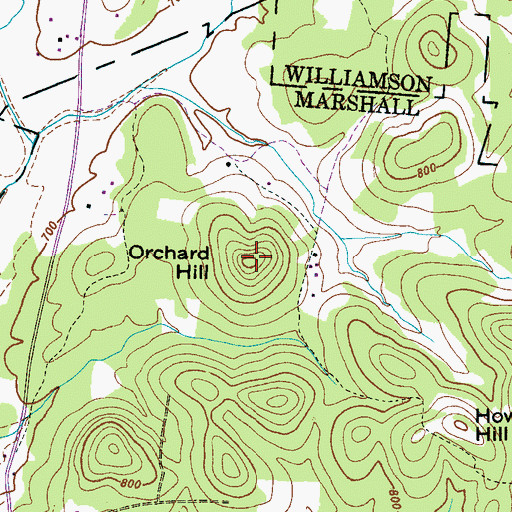 Topographic Map of Orchard Hill, TN