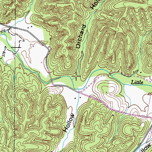 Topographic Map of Orchard Hollow, TN