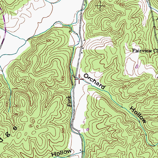 Topographic Map of Orchard Hollow, TN
