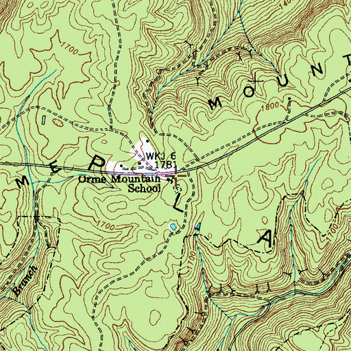 Topographic Map of Orme Mountain School, TN