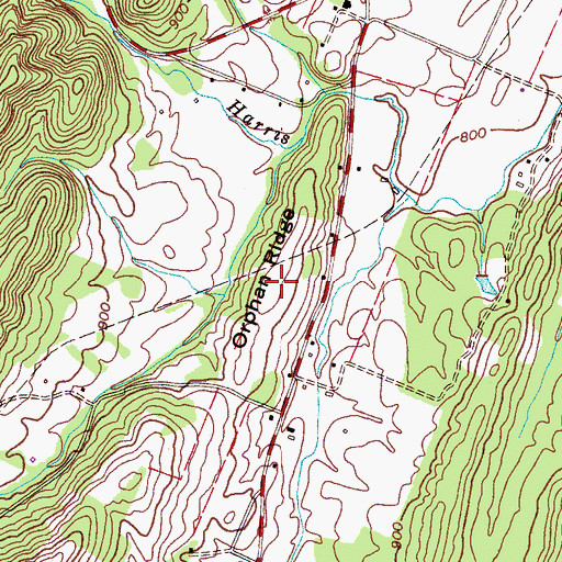 Topographic Map of Orphan Ridge, TN