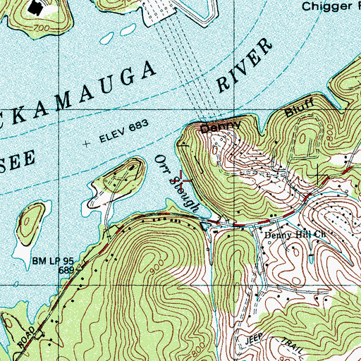Topographic Map of Orr Slough, TN
