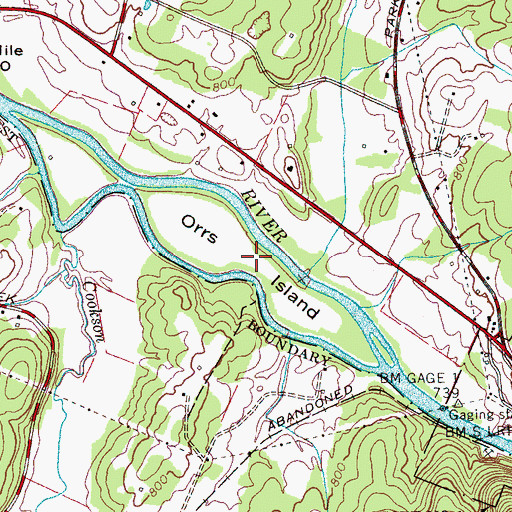 Topographic Map of Orrs Island, TN