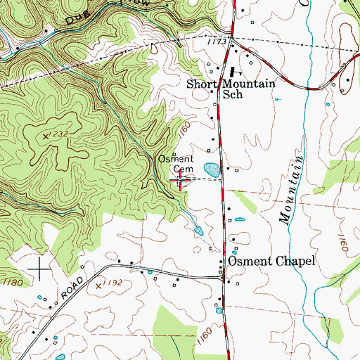 Topographic Map of Osment Cemetery, TN