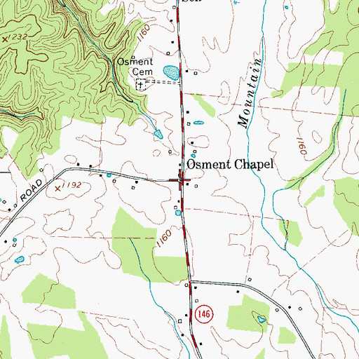 Topographic Map of Osment Chapel, TN