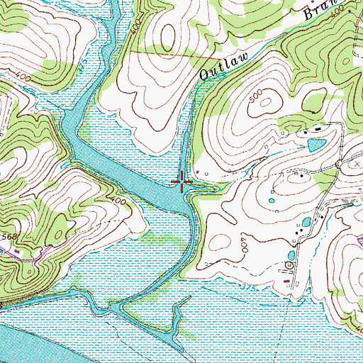 Topographic Map of Outlaw Branch, TN