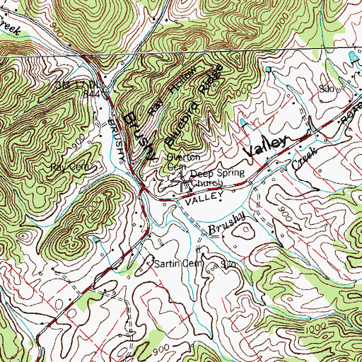 Topographic Map of Overton Cemetery, TN