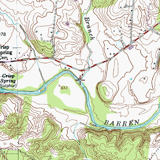 Topographic Map of Owen Branch, TN
