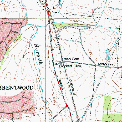 Topographic Map of Owen Cemetery, TN