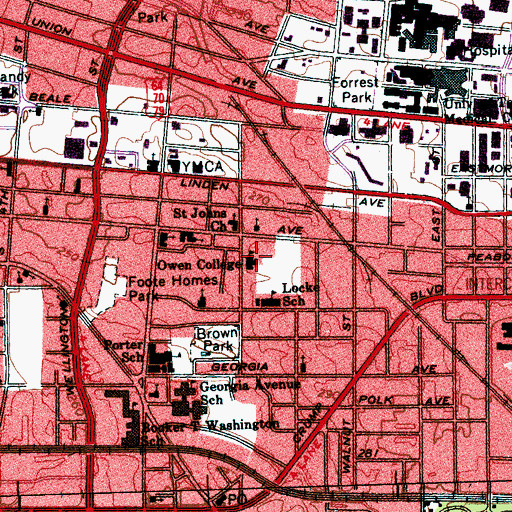 Topographic Map of Owen College, TN