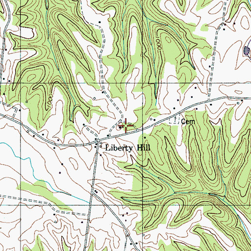 Topographic Map of Owen School, TN
