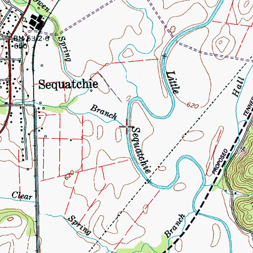 Topographic Map of Owen Spring Branch, TN