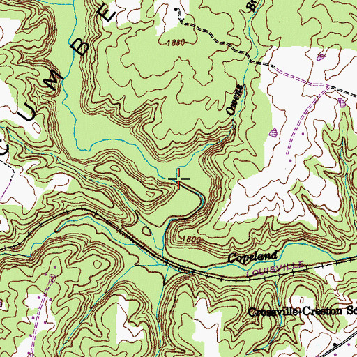 Topographic Map of Owens Branch, TN
