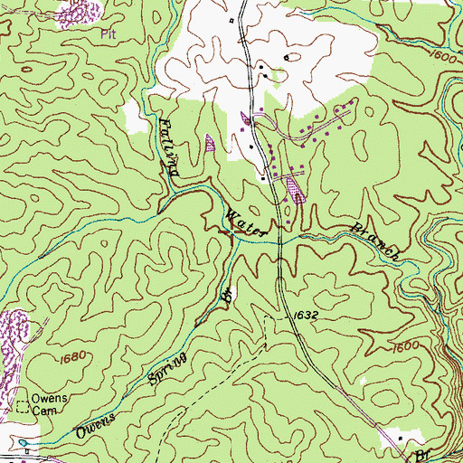 Topographic Map of Owens Spring Branch, TN