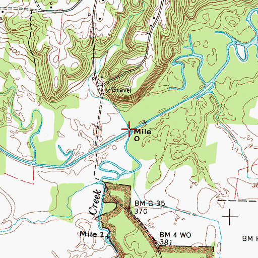 Topographic Map of Owl Creek, TN