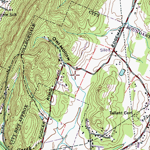 Topographic Map of Owl Hollow, TN