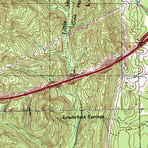 Topographic Map of Owl Hollow, TN
