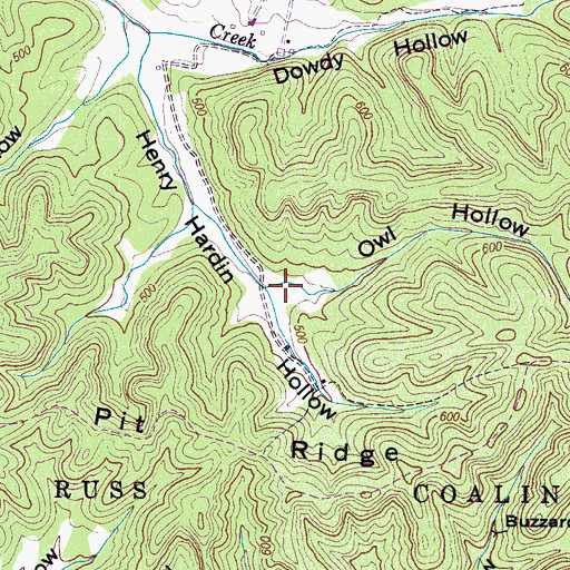 Topographic Map of Owl Hollow, TN