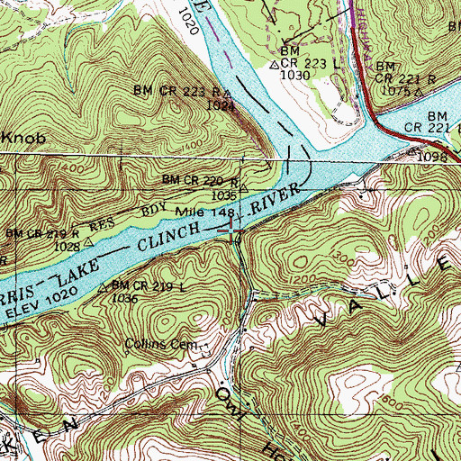 Topographic Map of Owl Hollow, TN