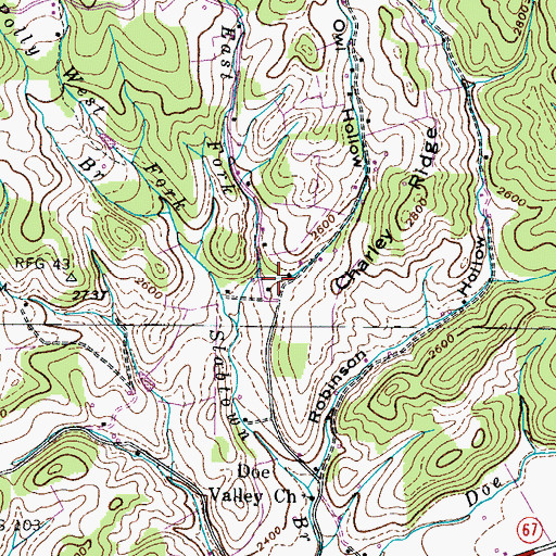 Topographic Map of Owl Hollow, TN