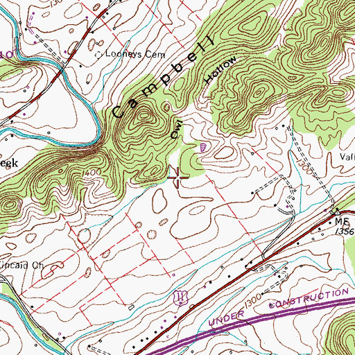 Topographic Map of Owl Hollow, TN