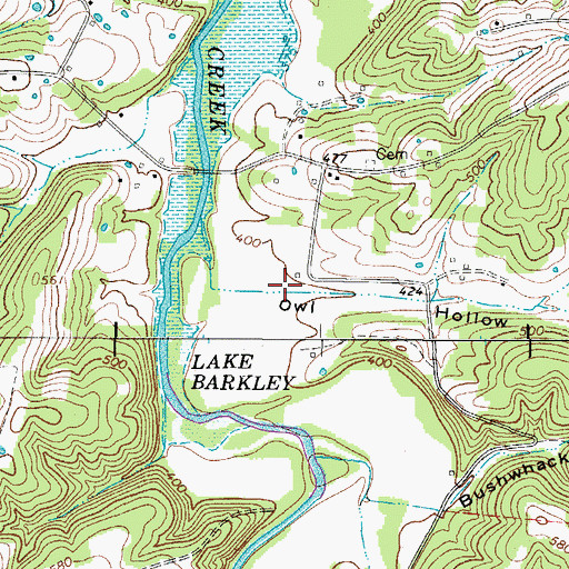 Topographic Map of Owl Hollow, TN