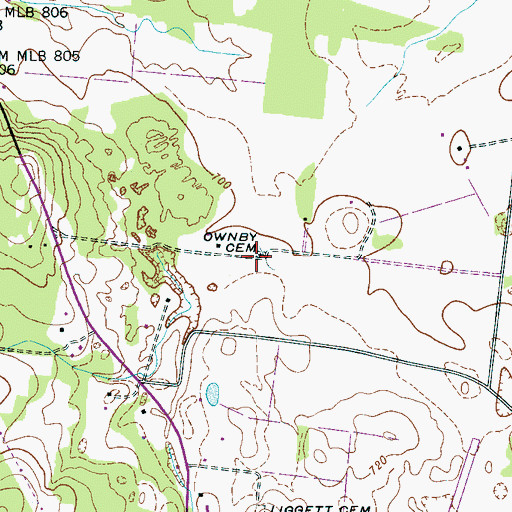 Topographic Map of Ownby Cemetery, TN