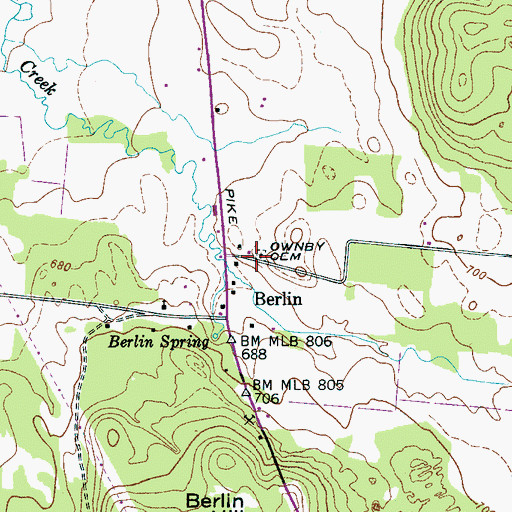 Topographic Map of Ownby Cemetery, TN