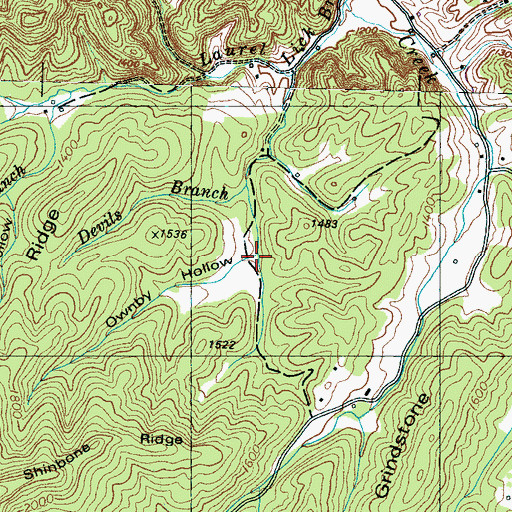 Topographic Map of Ownby Hollow, TN