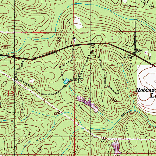 Topographic Map of Huxford Dam, AL