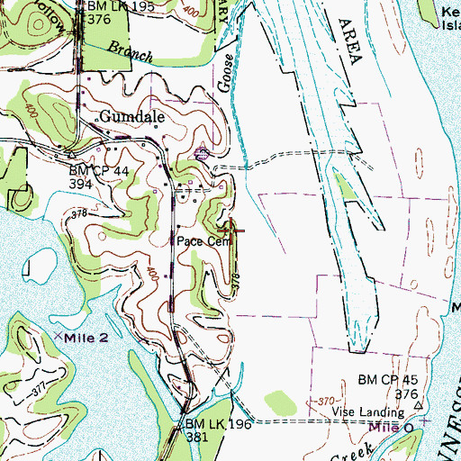 Topographic Map of Pace Cemetery, TN