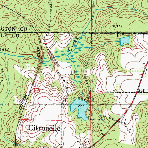 Topographic Map of Clay Bassett Dam, AL