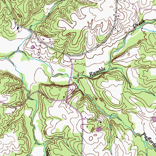 Topographic Map of Paffords Branch, TN