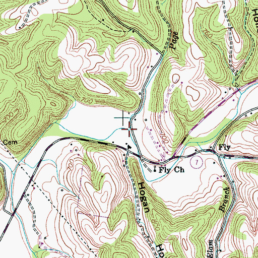 Topographic Map of Page Branch, TN