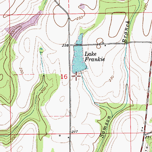 Topographic Map of E S Brooks Dam, AL