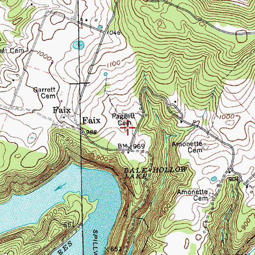 Topographic Map of Paggett Cemetery, TN
