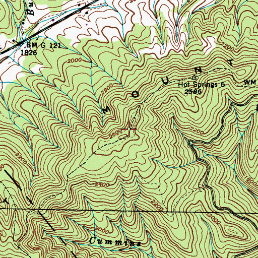 Topographic Map of Paint Mountain, TN