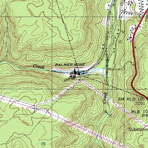 Topographic Map of Palmer Mine, TN