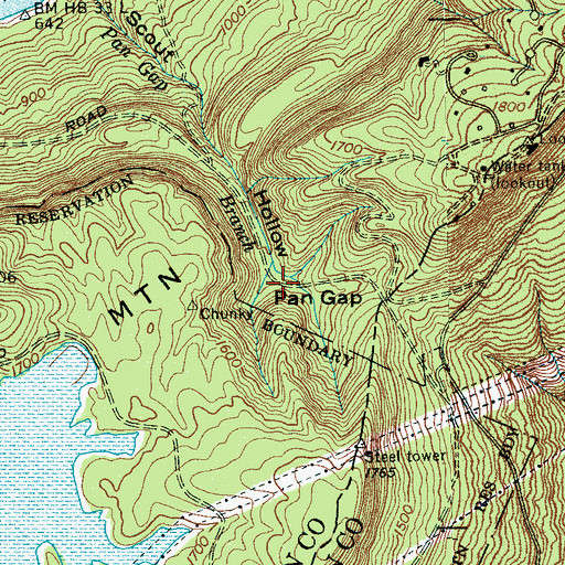 Topographic Map of Pan Gap, TN