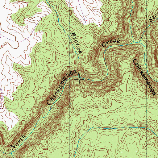 Topographic Map of Panther Branch, TN