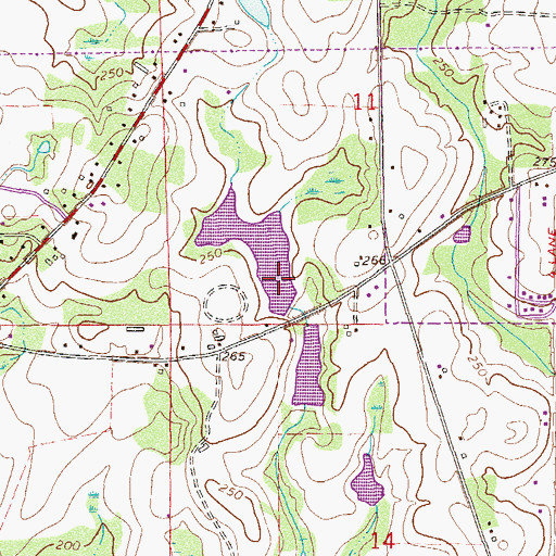 Topographic Map of Dan Morris Lake Dam, AL